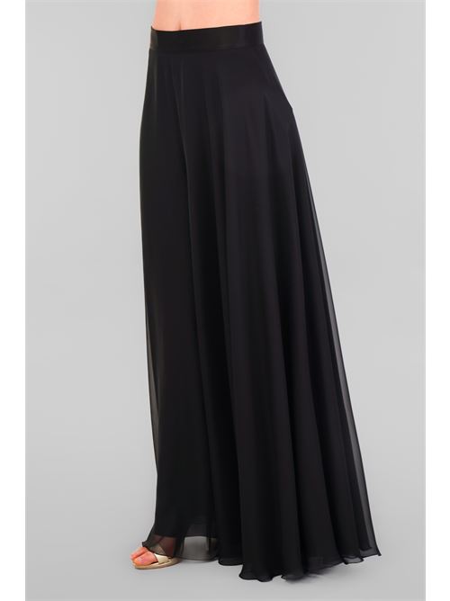 Pantalone in chiffon doppiato D'Andrea collection | 25045NERO